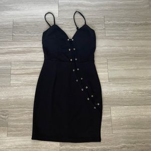 Little black dress with mesh details